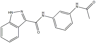 N-(3-acetamidophenyl)-1H-indazole-3-carboxamide 结构式