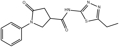 N-(5-ethyl-1,3,4-thiadiazol-2-yl)-5-oxo-1-phenylpyrrolidine-3-carboxamide Structure