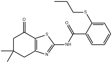 N-(5,5-dimethyl-7-oxo-4,5,6,7-tetrahydro-1,3-benzothiazol-2-yl)-2-(propylsulfanyl)benzamide Structure