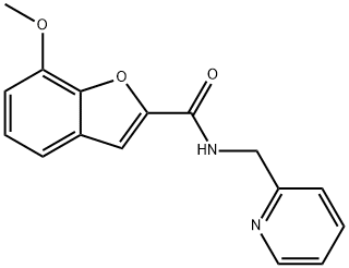 7-methoxy-N-(pyridin-2-ylmethyl)-1-benzofuran-2-carboxamide 结构式