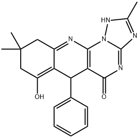 7-hydroxy-2,9,9-trimethyl-6-phenyl-6,8,9,10-tetrahydro-[1,2,4]triazolo[5',1':2,3]pyrimido[4,5-b]quinolin-5(1H)-one Structure