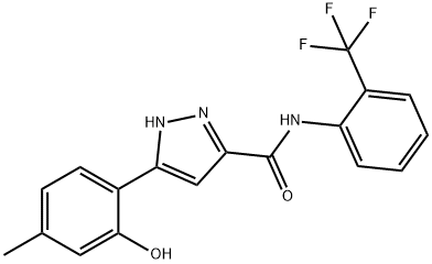 3-(2-hydroxy-4-methylphenyl)-N-[2-(trifluoromethyl)phenyl]-1H-pyrazole-5-carboxamide|