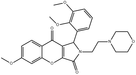 1-(2,3-dimethoxyphenyl)-6-methoxy-2-[2-(4-morpholinyl)ethyl]-1,2-dihydrochromeno[2,3-c]pyrrole-3,9-dione Structure