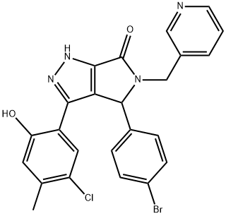 4-(4-bromophenyl)-3-(5-chloro-2-hydroxy-4-methylphenyl)-5-(pyridin-3-ylmethyl)-4,5-dihydropyrrolo[3,4-c]pyrazol-6(2H)-one Structure