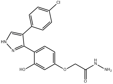 2-{4-[4-(4-chlorophenyl)-1H-pyrazol-3-yl]-3-hydroxyphenoxy}acetohydrazide Structure