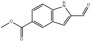 2-formyl-1H-Indole-5-carboxylic acid methyl ester Structure