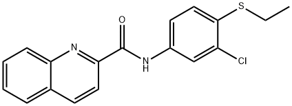 N-[3-chloro-4-(ethylsulfanyl)phenyl]quinoline-2-carboxamide 化学構造式