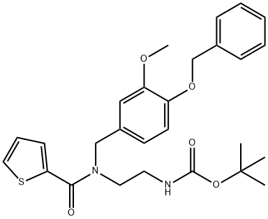 Carbamic acid, [2-[[[3-methoxy-4-(phenylmethoxy)phenyl]methyl](2-thienylcarbonyl)amino]ethyl]-, 1,1-dimethylethyl ester (9CI) Structure