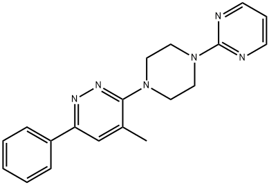 4-methyl-6-phenyl-3-(4-pyrimidin-2-ylpiperazin-1-yl)pyridazine 化学構造式