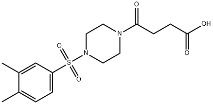 4-(4-((3,4-dimethylphenyl)sulfonyl)piperazin-1-yl)-4-oxobutanoic acid 化学構造式