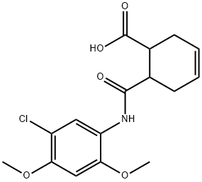 6-((5-chloro-2,4-dimethoxyphenyl)carbamoyl)cyclohex-3-enecarboxylic acid Structure