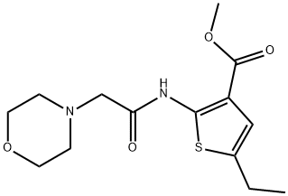 methyl 5-ethyl-2-(2-morpholinoacetamido)thiophene-3-carboxylate Struktur