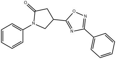 1-phenyl-4-(3-phenyl-1,2,4-oxadiazol-5-yl)pyrrolidin-2-one,892682-66-5,结构式