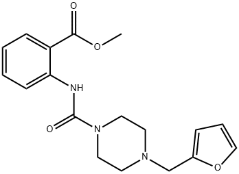 methyl 2-(4-(furan-2-ylmethyl)piperazine-1-carboxamido)benzoate,893018-89-8,结构式