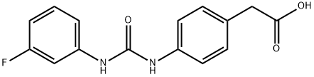 2-(4-(3-(3-fluorophenyl)ureido)phenyl)acetic acid 结构式