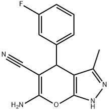 6-amino-4-(3-fluorophenyl)-3-methyl-1,4-dihydropyrano[2,3-c]pyrazole-5-carbonitrile|