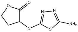 3-[(5-amino-1,3,4-thiadiazol-2-yl)sulfanyl]dihydrofuran-2(3H)-one 化学構造式