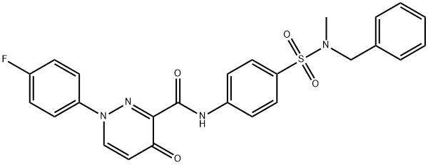 N-(4-{[benzyl(methyl)amino]sulfonyl}phenyl)-1-(4-fluorophenyl)-4-oxo-1,4-dihydro-3-pyridazinecarboxamide 结构式