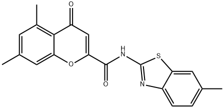 5,7-dimethyl-N-(6-methyl-1,3-benzothiazol-2-yl)-4-oxo-4H-chromene-2-carboxamide Structure