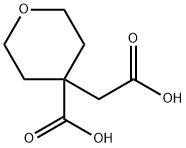 4-carboxymethyl-tetrahydro-pyran-4-carboxylic acid 化学構造式