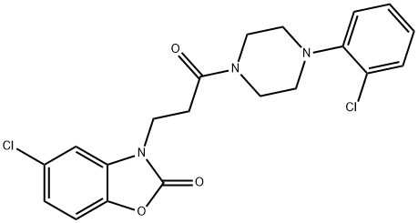 5-chloro-3-{3-[4-(2-chlorophenyl)-1-piperazinyl]-3-oxopropyl}-1,3-benzoxazol-2(3H)-one Struktur