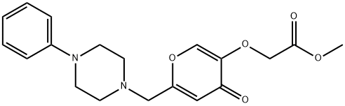 methyl ({4-oxo-6-[(4-phenylpiperazin-1-yl)methyl]-4H-pyran-3-yl}oxy)acetate Struktur