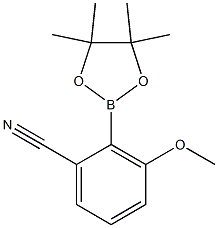 3-methoxy-2-(4,4,5,5-tetramethyl-1,3,2-dioxaborolan-2-yl)benzonitrile Struktur