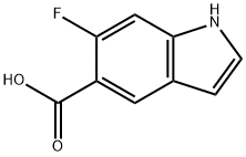 6-フルオロ-1H-インドール-5-カルボン酸 化学構造式
