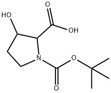 1-(叔丁氧基羰基)-3-羟基吡咯烷-2-羧酸,91726-43-1,结构式