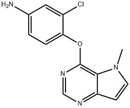 3-Chloro-4-((5-methyl-5H-pyrrolo[3,2-d]pyrimidin-4-yl)oxy)aniline 化学構造式