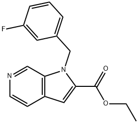 1H-Pyrrolo[2,3-c]pyridine-2-carboxylic acid,1-[(3-fluorophenyl)methyl]-,ethyl ester Structure