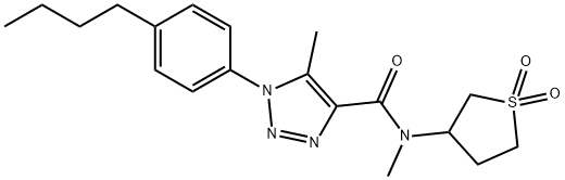 1-(4-butylphenyl)-N-(1,1-dioxidotetrahydrothiophen-3-yl)-N,5-dimethyl-1H-1,2,3-triazole-4-carboxamide 化学構造式