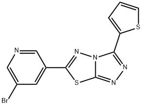 6-(5-bromopyridin-3-yl)-3-(thiophen-2-yl)[1,2,4]triazolo[3,4-b][1,3,4]thiadiazole|