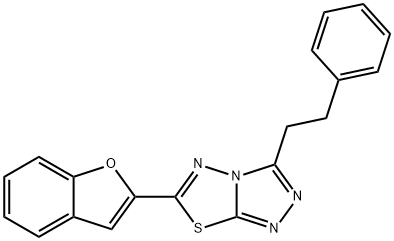 6-(1-benzofuran-2-yl)-3-(2-phenylethyl)[1,2,4]triazolo[3,4-b][1,3,4]thiadiazole,929846-77-5,结构式