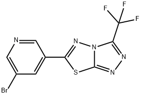 6-(5-bromopyridin-3-yl)-3-(trifluoromethyl)[1,2,4]triazolo[3,4-b][1,3,4]thiadiazole 结构式