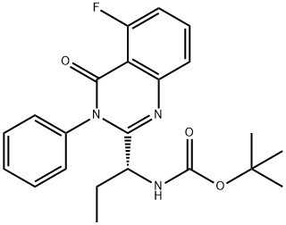 (R)-tert-Butyl (1-(5-fluoro-4-oxo-3-phenyl-3,4-dihydroquinazolin-2-yl)propyl)carbamate Structure