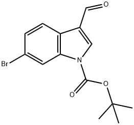 1H-Indole-1-carboxylic acid, 6-bromo-3-formyl-, 1,1-dimethylethyl ester
 Structure