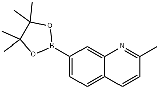 2-methyl-7-(4,4,5,5-tetramethyl-1,3,2-dioxaborolan-2-yl)quinoline Struktur