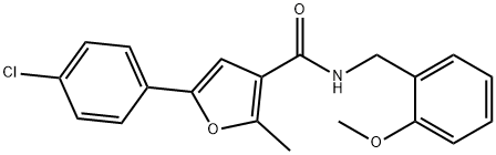 5-(4-chlorophenyl)-N-(2-methoxybenzyl)-2-methylfuran-3-carboxamide|