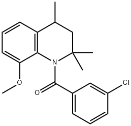 (3-chlorophenyl)(8-methoxy-2,2,4-trimethyl-3,4-dihydroquinolin-1(2H)-yl)methanone Structure