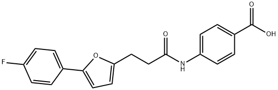 4-({3-[5-(4-fluorophenyl)furan-2-yl]propanoyl}amino)benzoic acid Structure