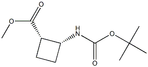 METHYL (1S,2R)-2-((TERT-BUTOXYCARBONYL)AMINO)CYCLOBUTANECARBOXYLATE 结构式