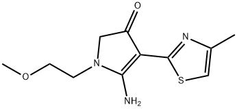 5-Amino-1-(2-methoxy-ethyl)-4-(4-methyl-thiazol-2-yl)-1,2-dihydro-pyrrol-3-one,951971-68-9,结构式