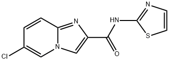 6-chloro-N-2-thiazolyl-Imidazo[1,2-a]pyridine-2-carboxamide 化学構造式