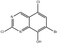 2,5-二氯-7-溴-8-羟基喹唑啉,953039-87-7,结构式