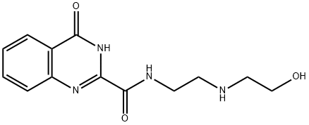 N-{2-[(2-hydroxyethyl)amino]ethyl}-4-oxo-3,4-dihydro-2-quinazolinecarboxamide 化学構造式