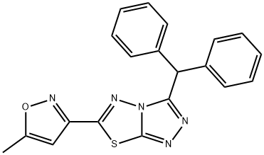 3-(diphenylmethyl)-6-(5-methyl-1,2-oxazol-3-yl)[1,2,4]triazolo[3,4-b][1,3,4]thiadiazole,954837-45-7,结构式