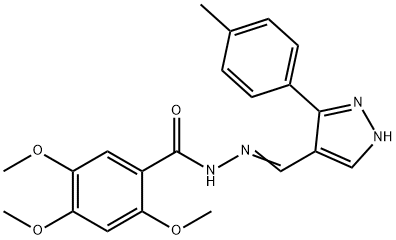 (E)-2,4,5-trimethoxy-N'-((3-(p-tolyl)-1H-pyrazol-4-yl)methylene)benzohydrazide,955577-83-0,结构式