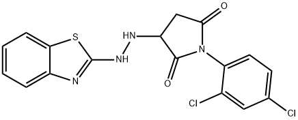 3-[2-(1,3-benzothiazol-2-yl)hydrazinyl]-1-(2,4-dichlorophenyl)pyrrolidine-2,5-dione Structure