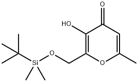 2-(((TERT-BUTYLDIMETHYLSILYL)OXY)METHYL)-3-HYDROXY-6-METHYL-4H-PYRAN-4-ONE(WXG00735) Structure